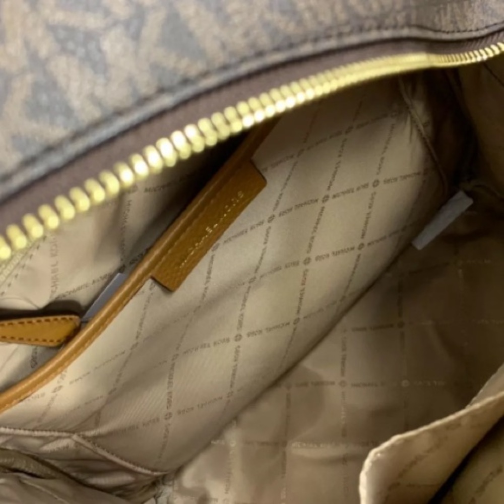 MICHAEL KORS LARGE ABBEY BROWN CANVAS BACKPACK - Picture 8 of 8